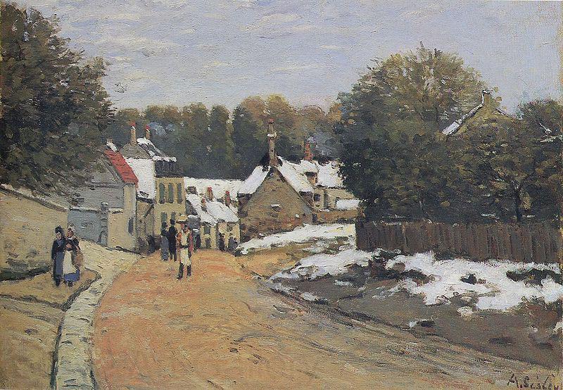 Alfred Sisley Early Snow at Louveciennes, Norge oil painting art